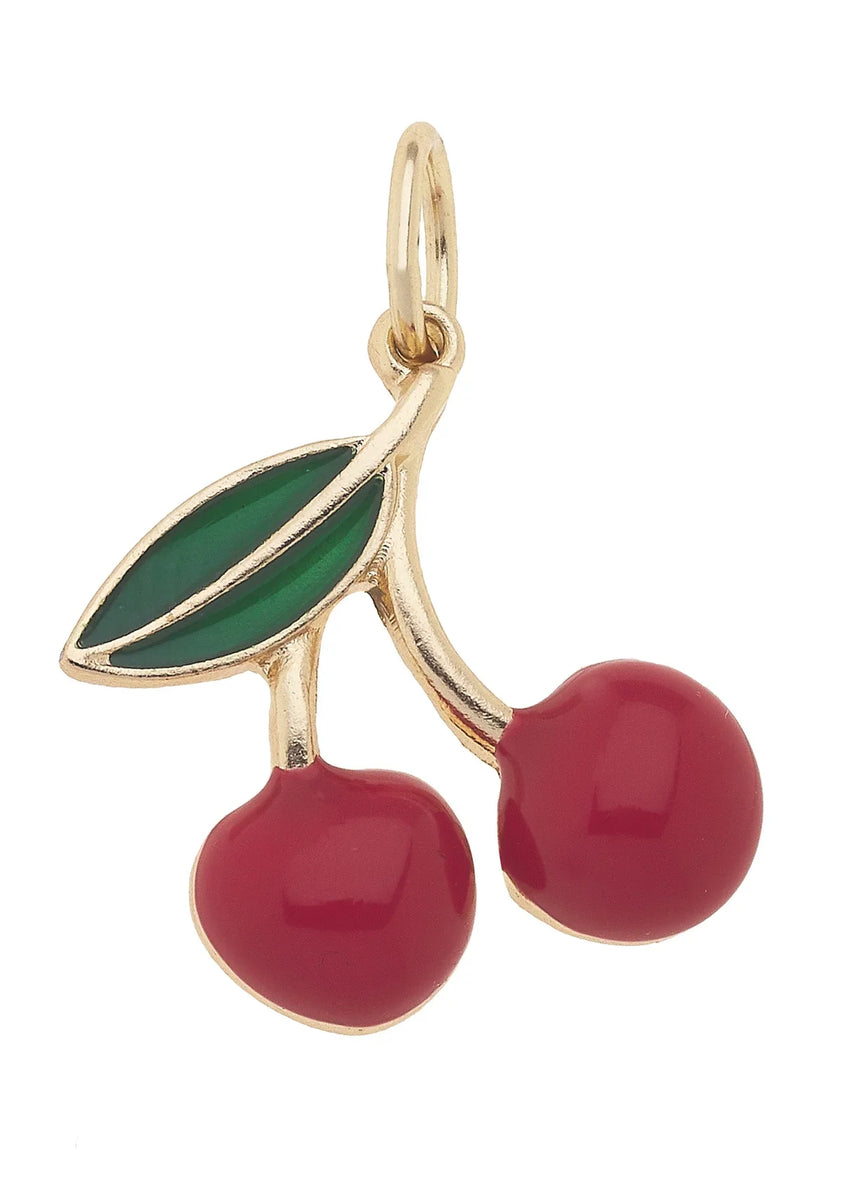 Oxidized 3D Two Cherries Charm main image 1