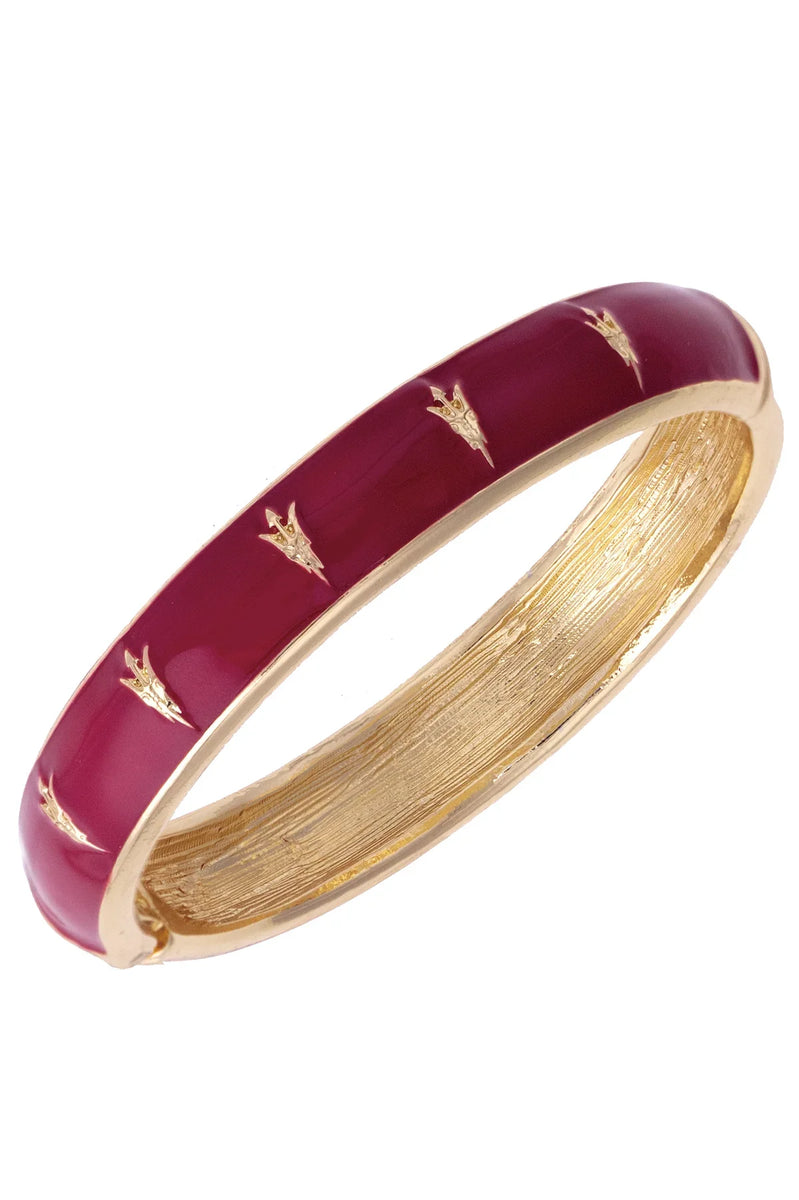 Georgia Bulldogs Sculpted Enamel Logo Hinge Bangle: Red