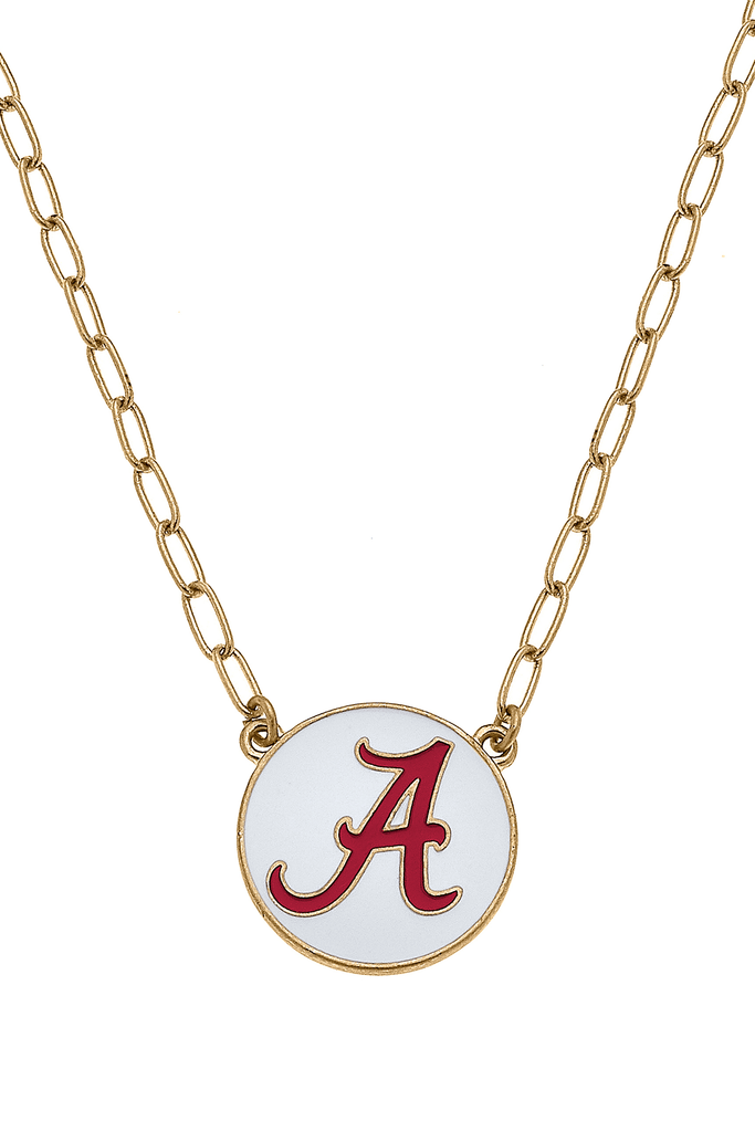 Alabama Crimson Tide Enamel Disc Pendant Necklace - Canvas Style
