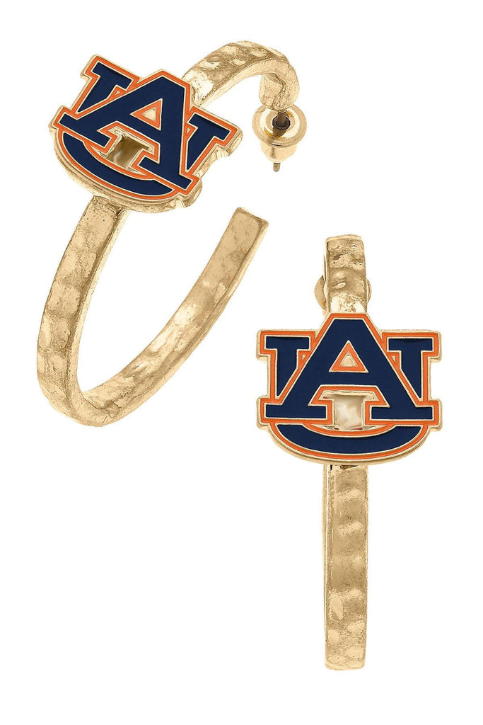 Auburn Tigers Enamel Logo Hoop Earrings - Canvas Style