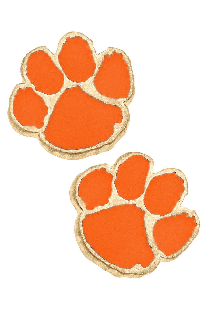 Clemson Tigers Enamel Stud Earrings - Canvas Style