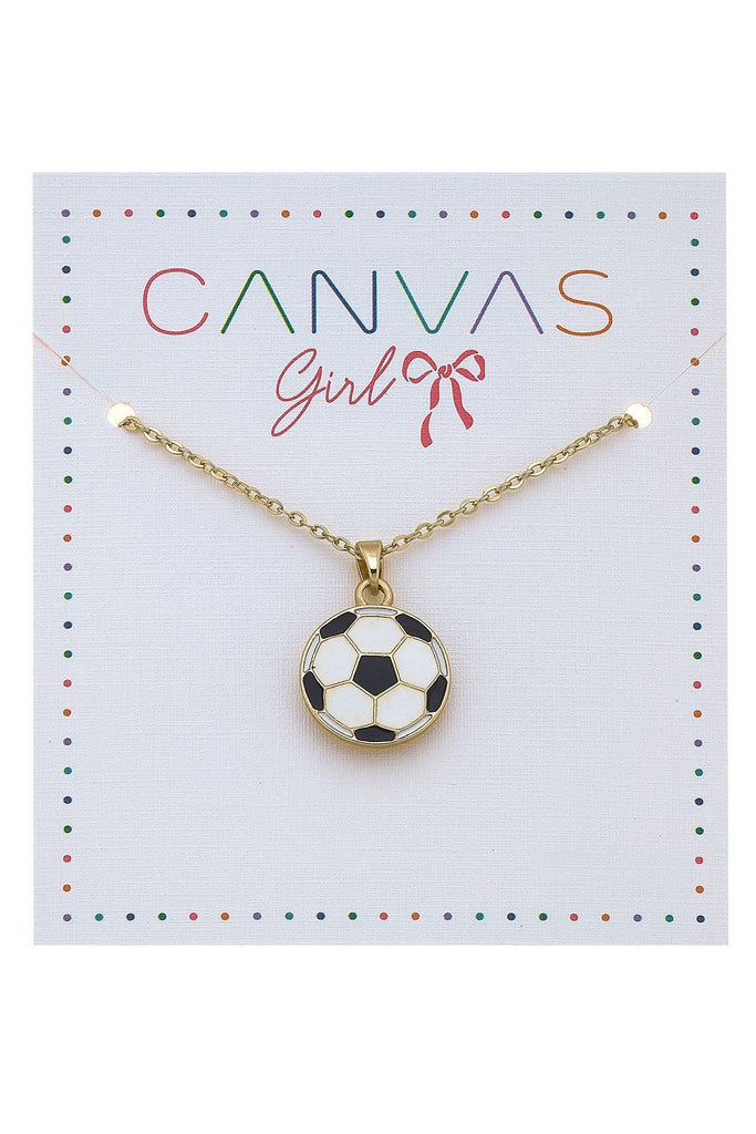 Eloise Soccer Ball Children's Necklace - Canvas Style