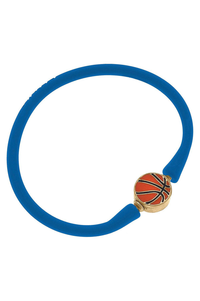 Enamel Basketball Silicone Bali Bracelet in Blue - Canvas Style