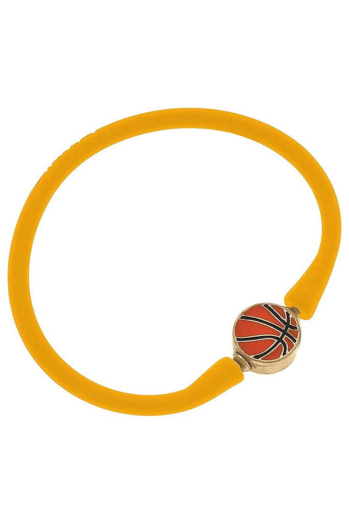 Enamel Basketball Silicone Bali Bracelet in Cantalope - Canvas Style