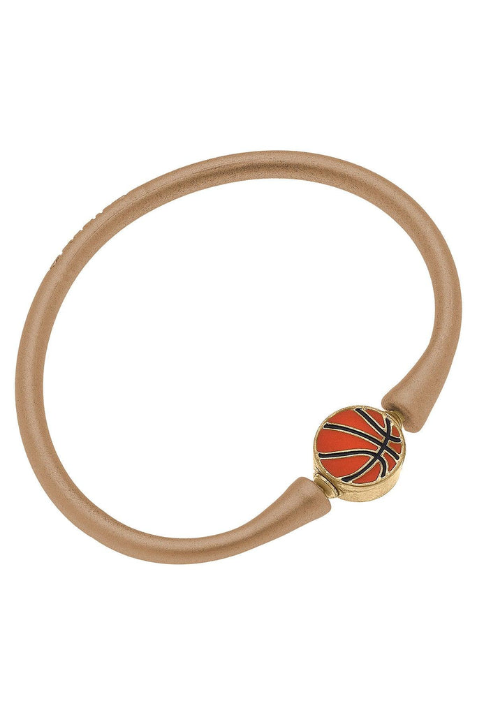 Enamel Basketball Silicone Bali Bracelet in Gold - Canvas Style