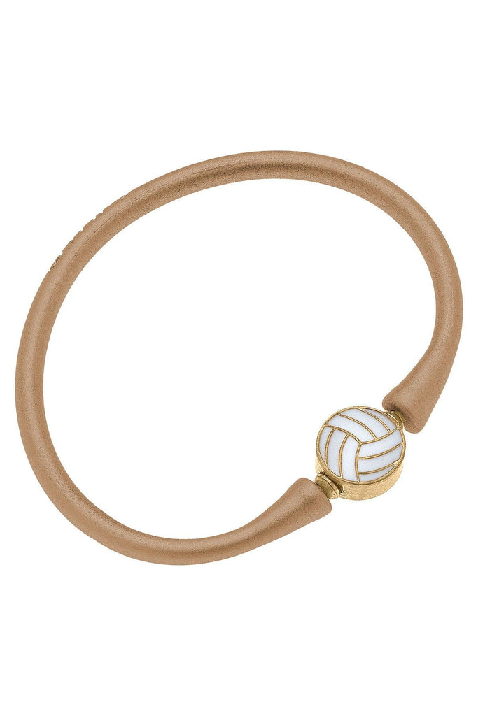 Enamel Volleyball Silicone Bali Bracelet in Gold - Canvas Style