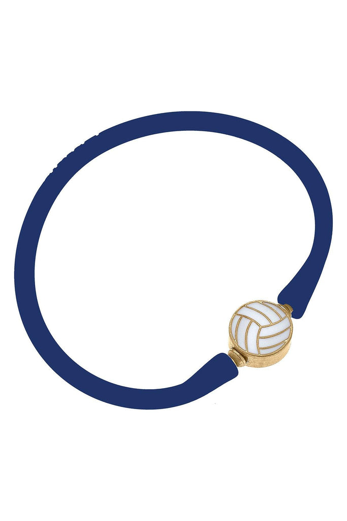 Enamel Volleyball Silicone Bali Bracelet in Royal Blue - Canvas Style