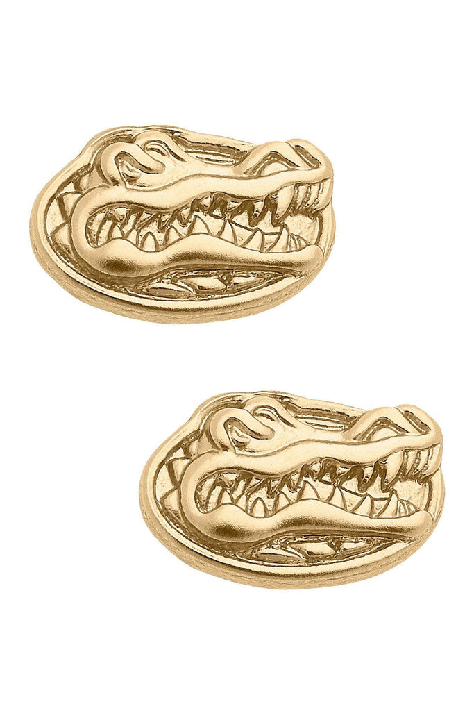 Florida Gator 24K Gold Plated Stud Earrings - Canvas Style