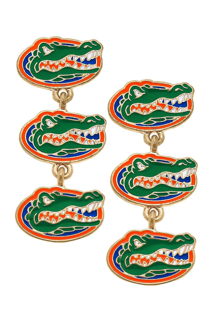 Florida Gators Triple Drop Enamel Earrings - Canvas Style