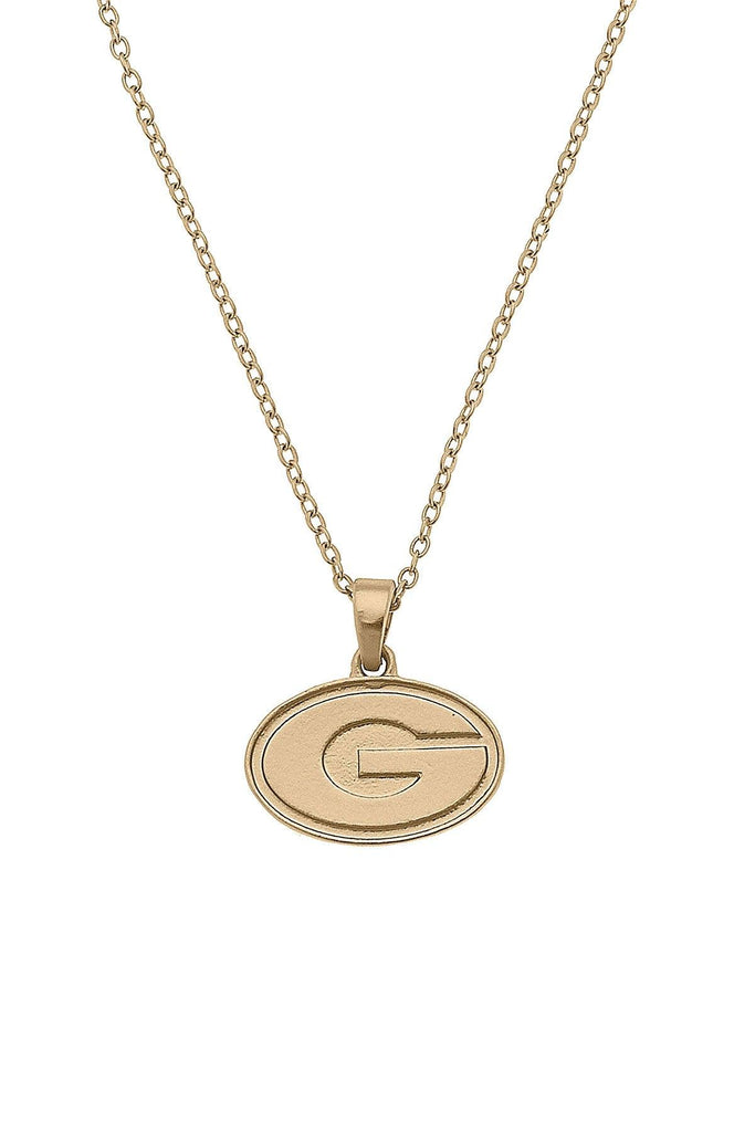 Georgia Bulldogs 24K Gold Plated Pendant Necklace - Canvas Style