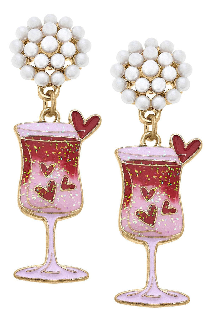 Heart Cocktail Enamel Earrings - Canvas Style