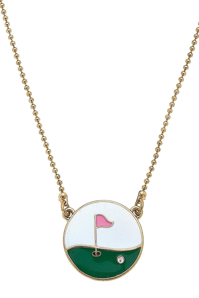 Hole in One Enamel Golf Necklace - Canvas Style