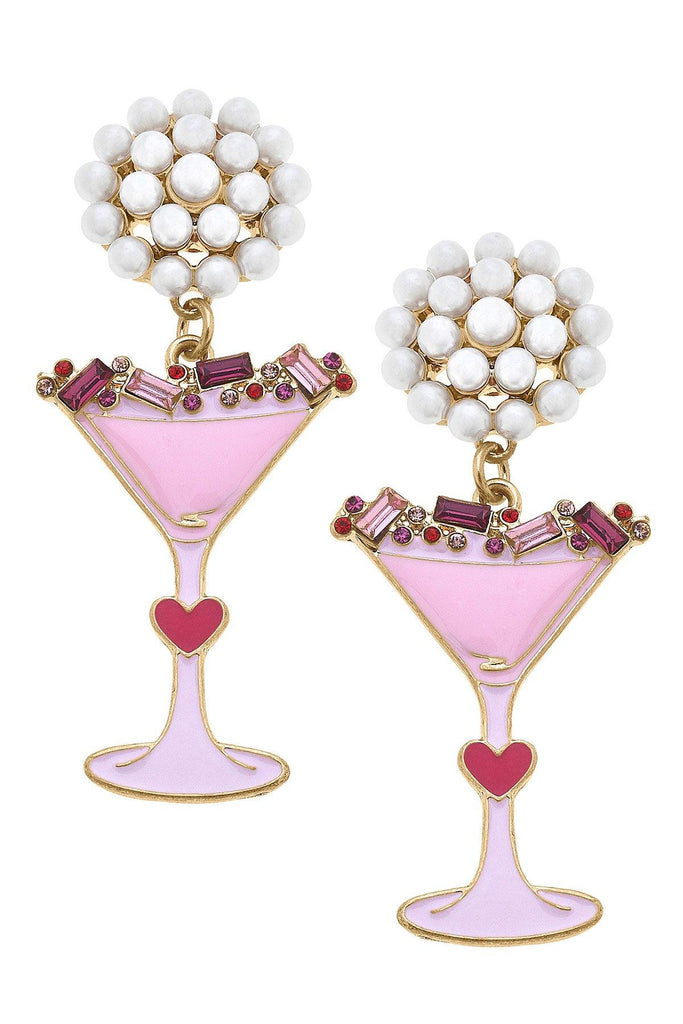 Jewel Martini Enamel Earrings - Canvas Style