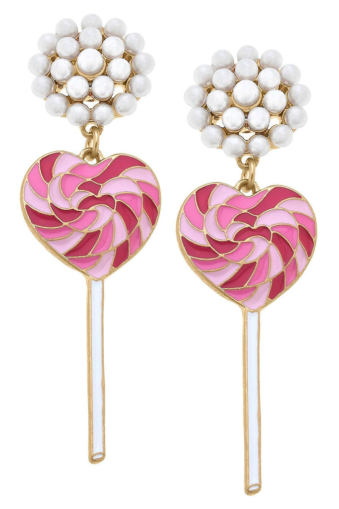 Love Lollipop Enamel Earrings - Canvas Style
