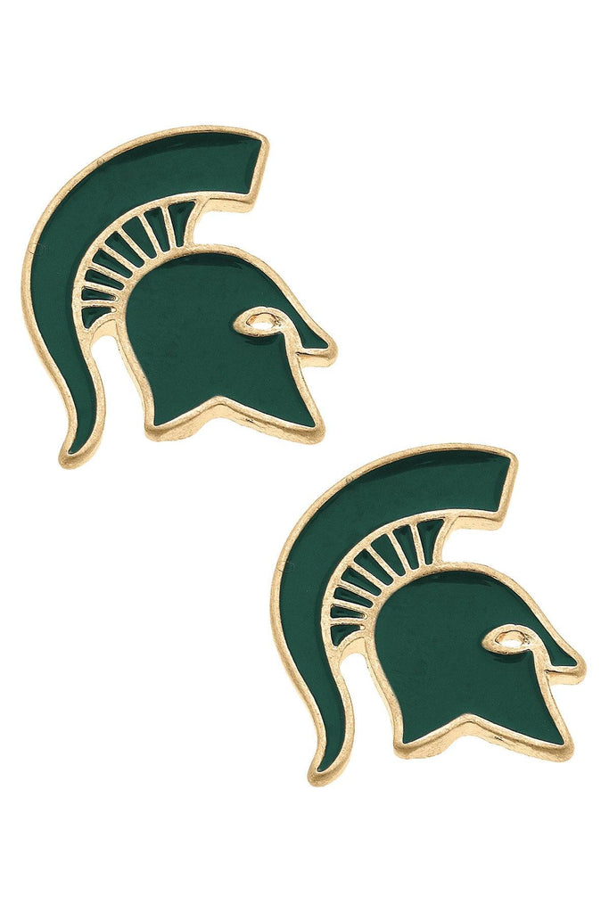 Michigan State Spartans Enamel Stud Earrings - Canvas Style