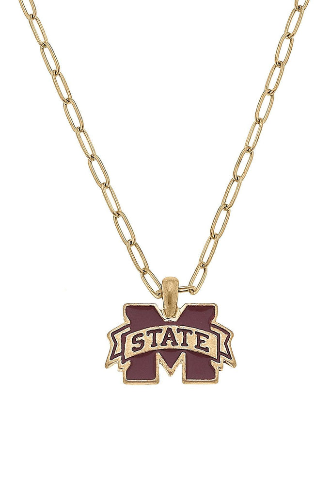 Mississippi State Bulldogs Enamel Pendant Necklace - Canvas Style