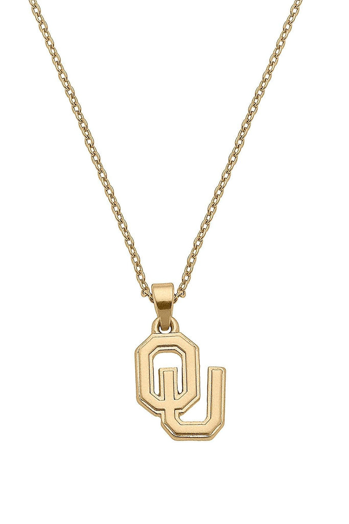 Oklahoma Sooners 24K Gold Plated Pendant Necklace - Canvas Style