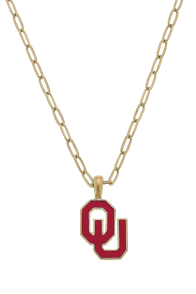 Oklahoma Sooners Enamel Pendant Necklace - Canvas Style