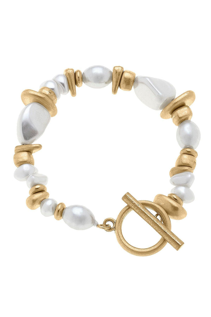 Parker Baroque Pearl Stretch Toggle Bracelet - Canvas Style