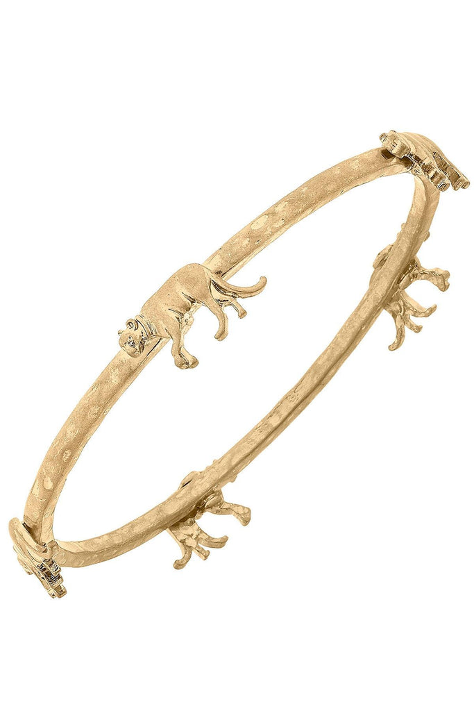 Pearl Lioness Bangle in Worn Gold - Canvas Style