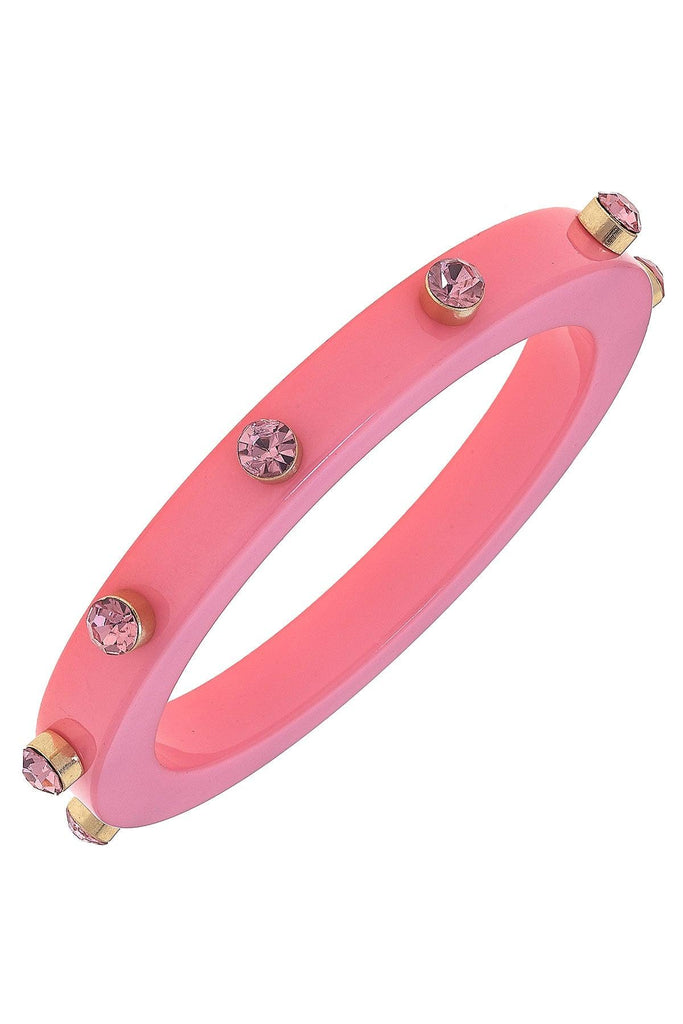 Renee Resin and Rhinestone Bangle in Bubble Gum - Canvas Style