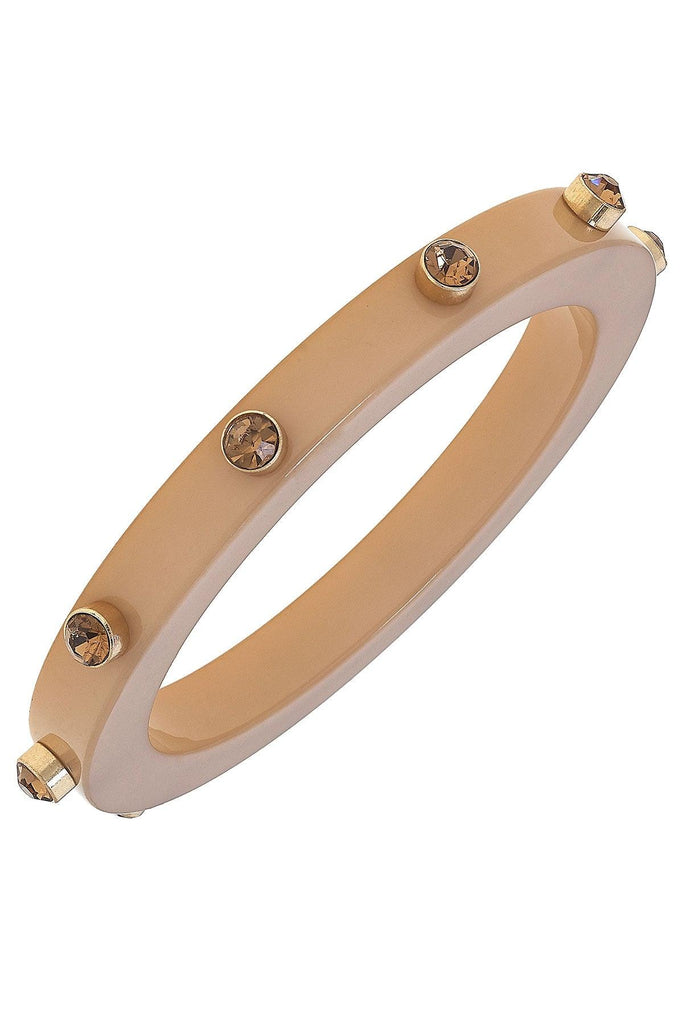 Renee Resin and Rhinestone Bangle in Cocoa - Canvas Style