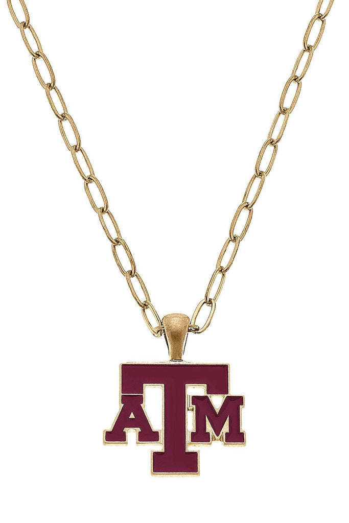 Texas A&M Aggies Enamel Pendant Necklace - Canvas Style