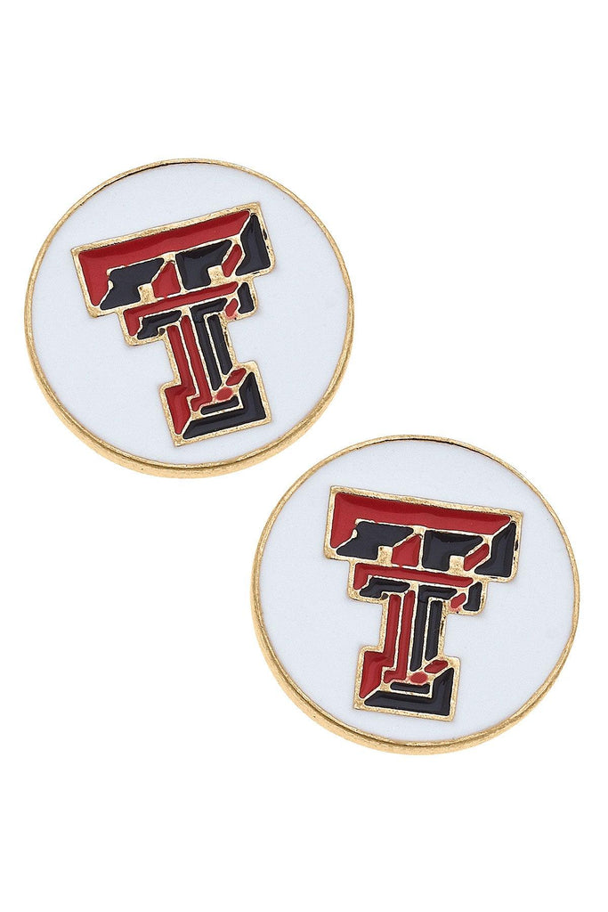 Texas Tech Red Raiders Enamel Disc Stud Earrings - Canvas Style