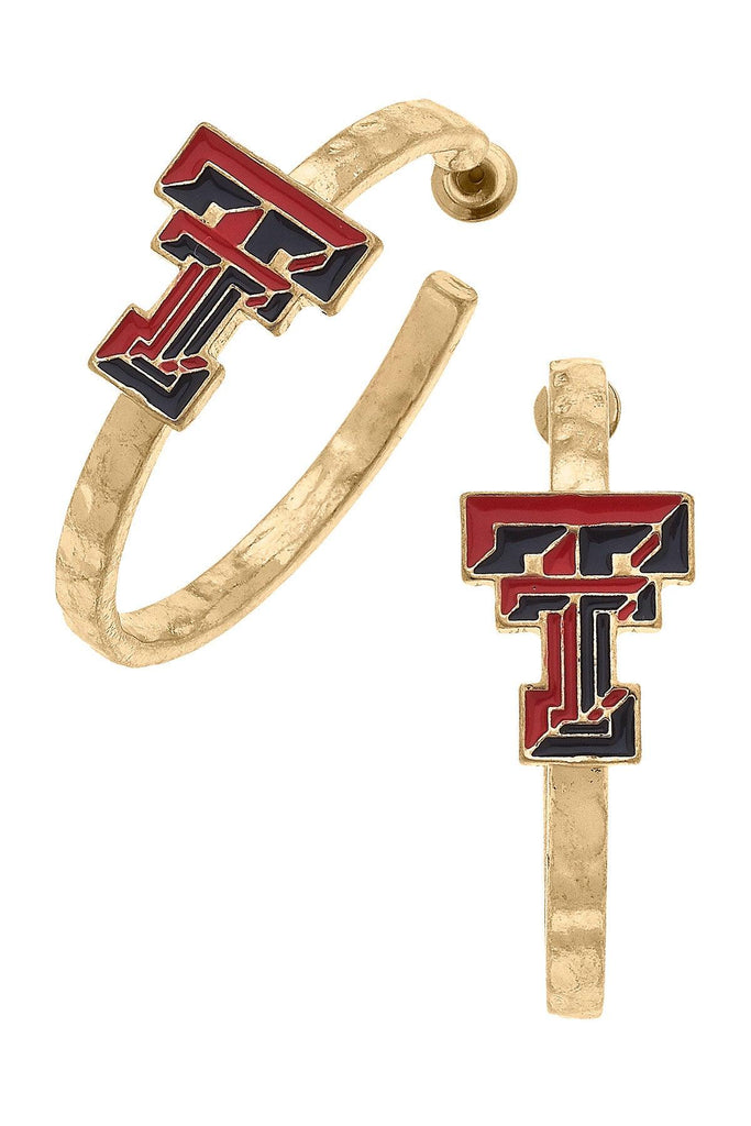 Texas Tech Red Raiders Enamel Logo Hoop Earrings - Canvas Style