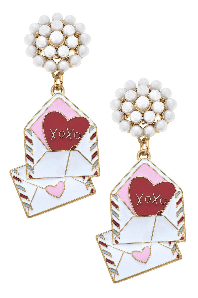 XOXO Enamel Love Note Earrings - Canvas Style