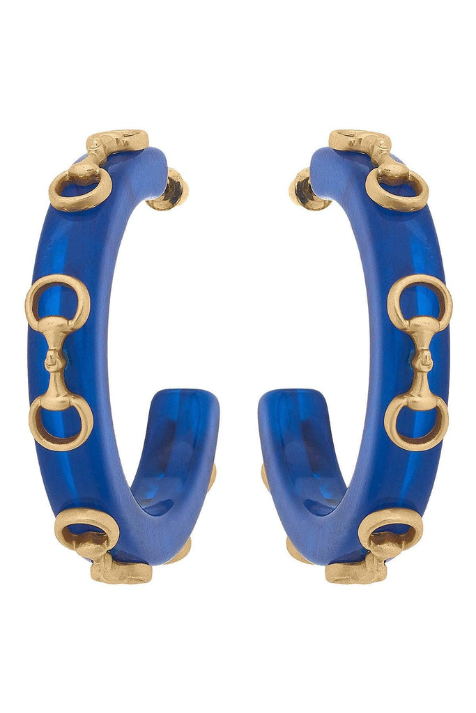 Sutton Horsebit Resin Hoop Earrings - Canvas Style