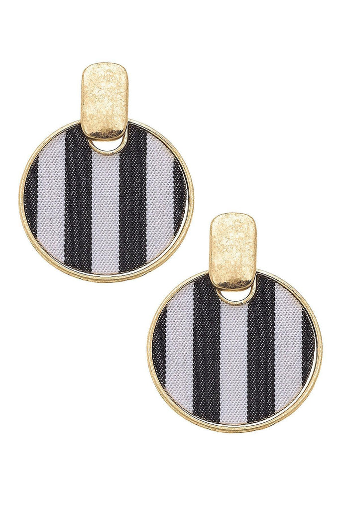 Cabana Stripes Disc Earrings - Canvas Style