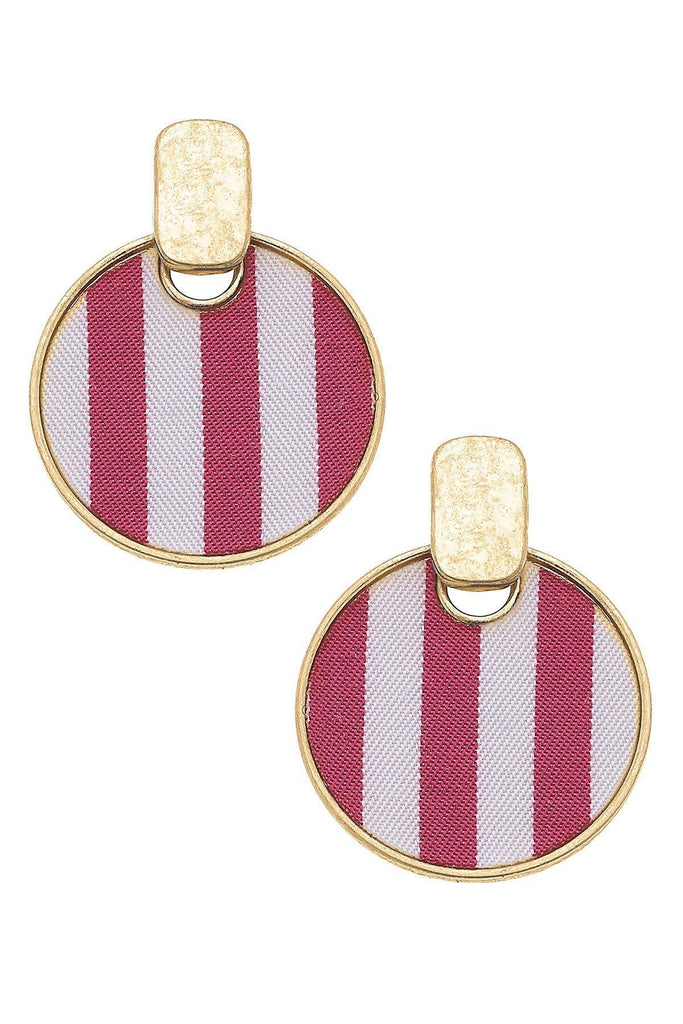 Cabana Stripes Disc Earrings - Canvas Style