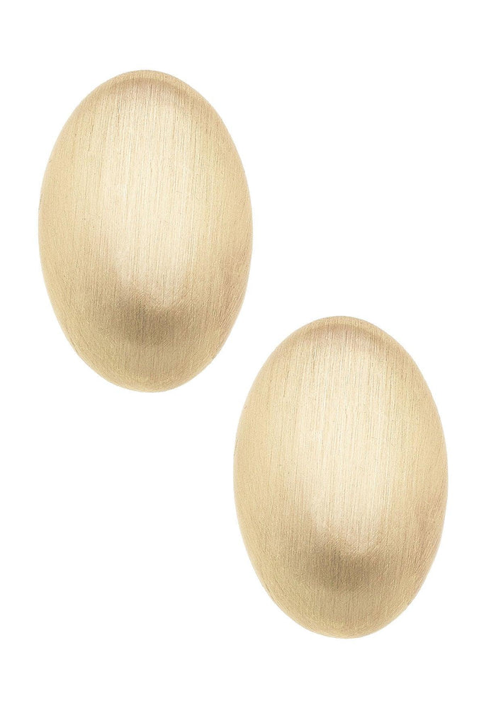 Icon Puffed Oval Stud Earrings - Canvas Style