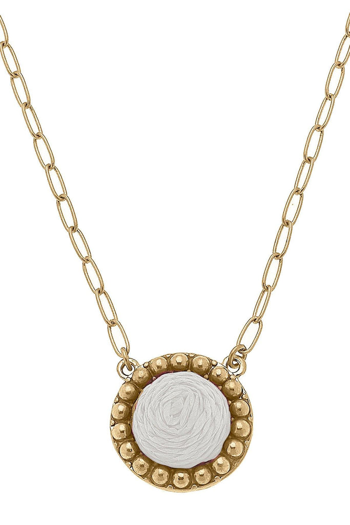 Aruba Raffia Disc Necklace - Canvas Style