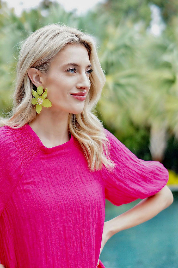 Chloe Resin Flower Statement Earrings - Canvas Style