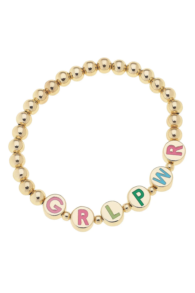 Girl Power Ball Bead Children's Stretch Bracelet – Canvas Style