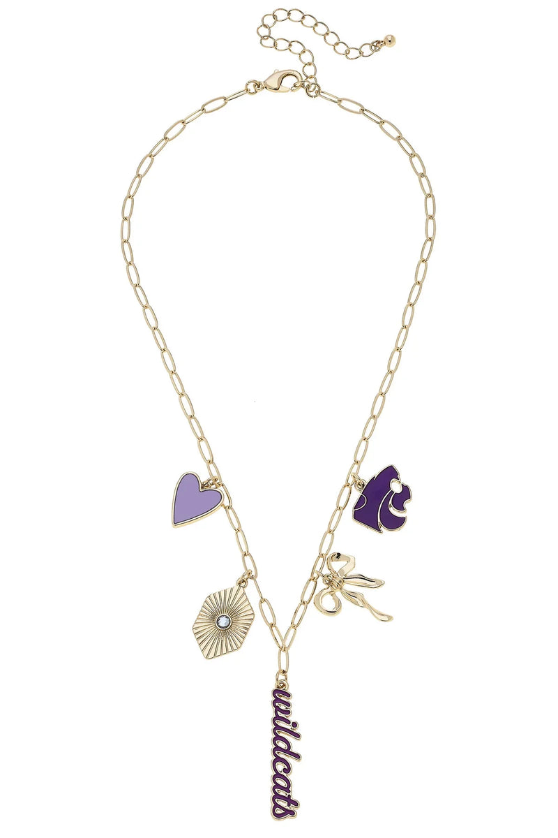 Kansas State Wildcats Paper Clip Charm Collector Necklace in Shiny Gold ...
