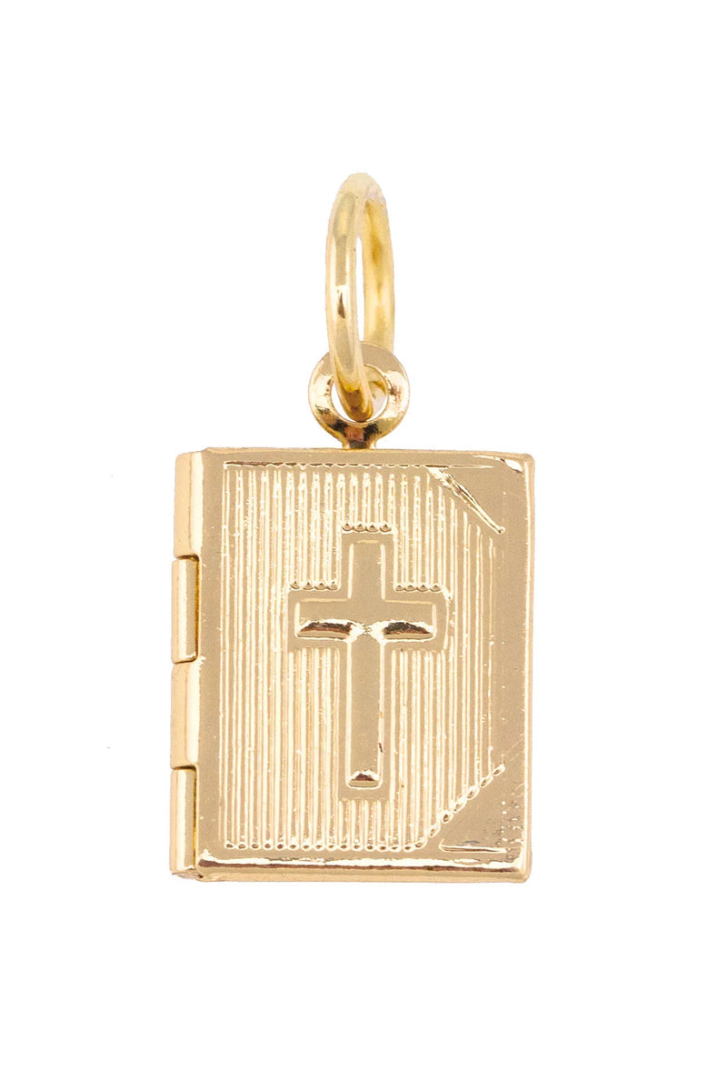 PREORDER 9/1: Holy Bible Locket Charm in Shiny Gold – Canvas Style