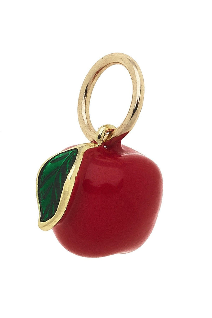 3D Enamel Apple Charm in Red - Canvas Style