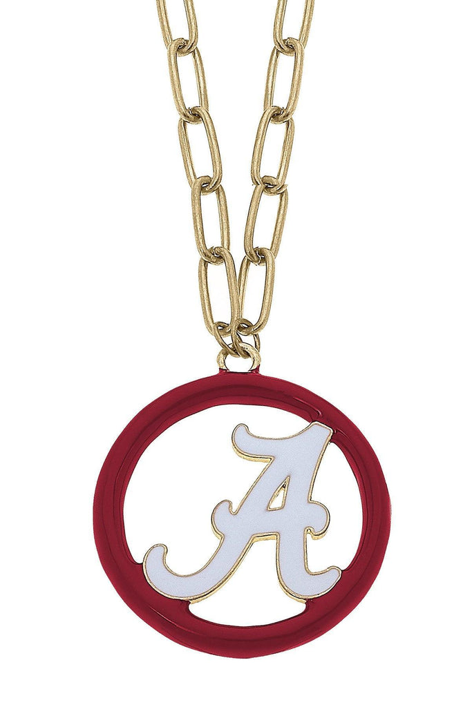 Alabama Crimson Tide Logo Enamel Medallion 32" Necklace - Canvas Style