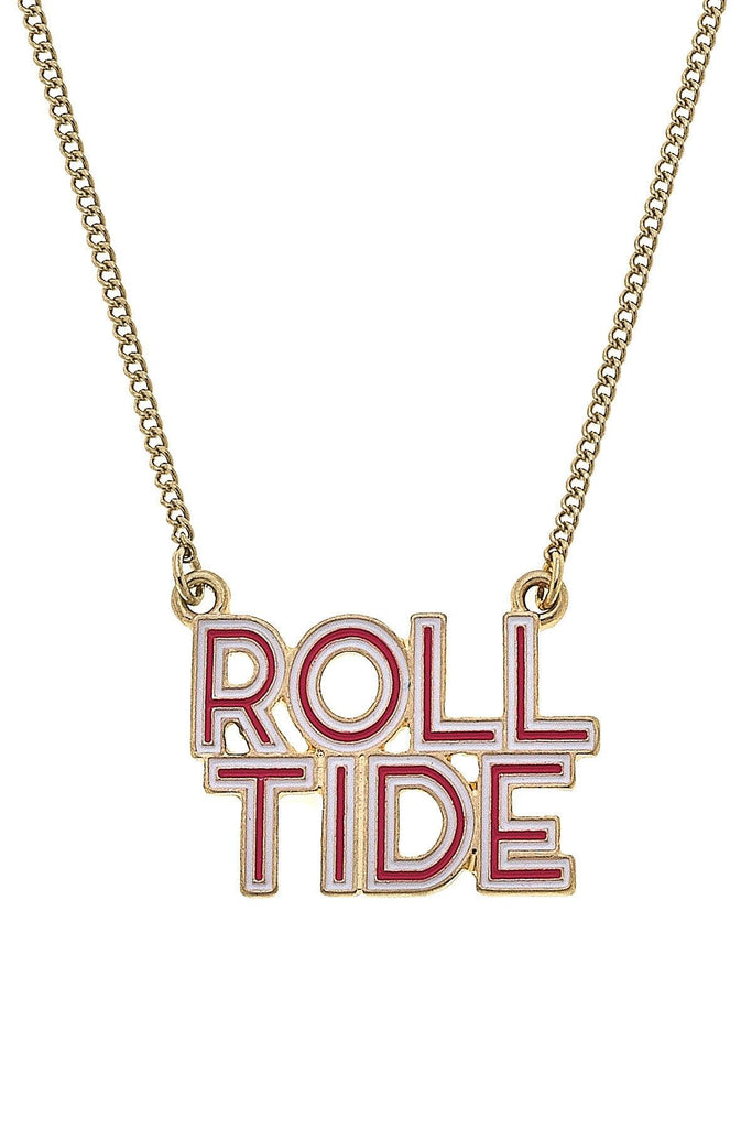 Alabama Crimson Tide Outline Enamel Necklace - Canvas Style