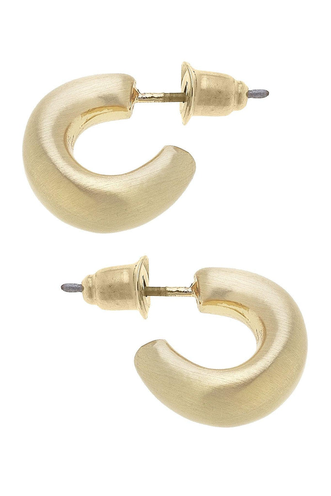 Alison Hoop Earrings in Satin Gold - Canvas Style
