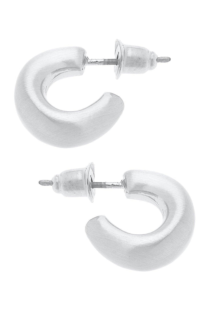 Alison Hoop Earrings in Satin Silver - Canvas Style
