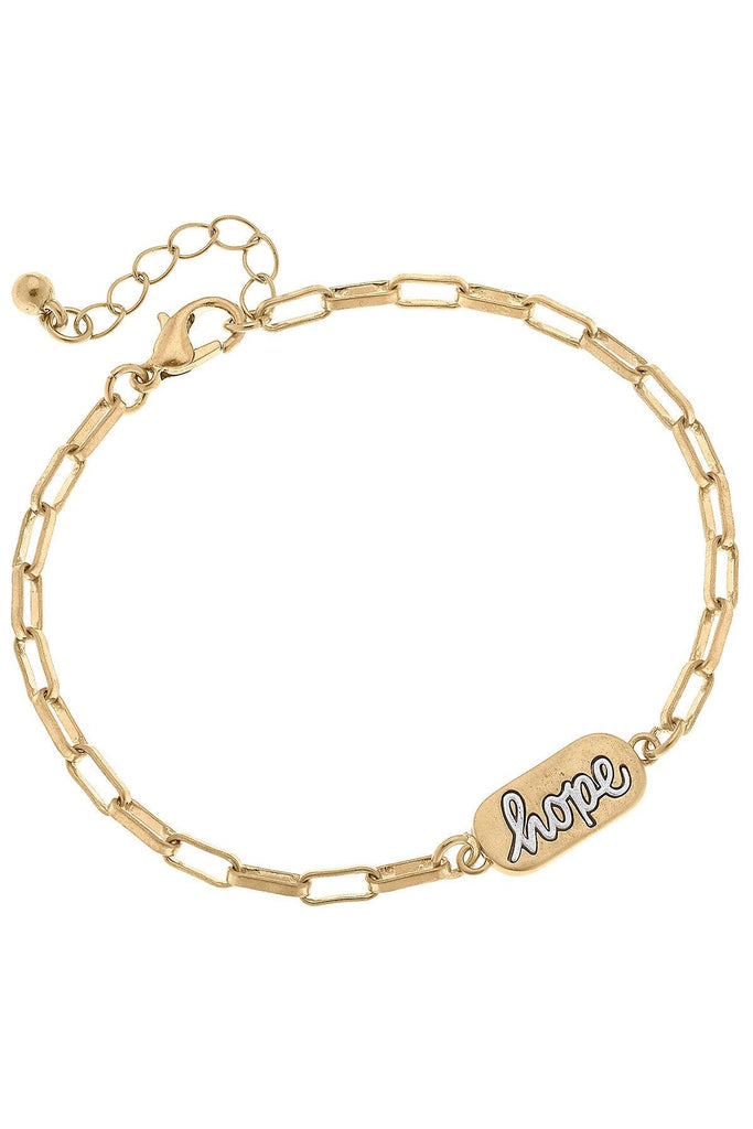 Allison Hope Chain Bracelet in Worn Gold - Canvas Style