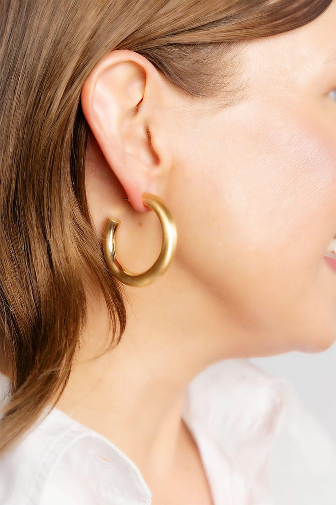 Arabella Hoop Earrings in Satin Gold - Canvas Style