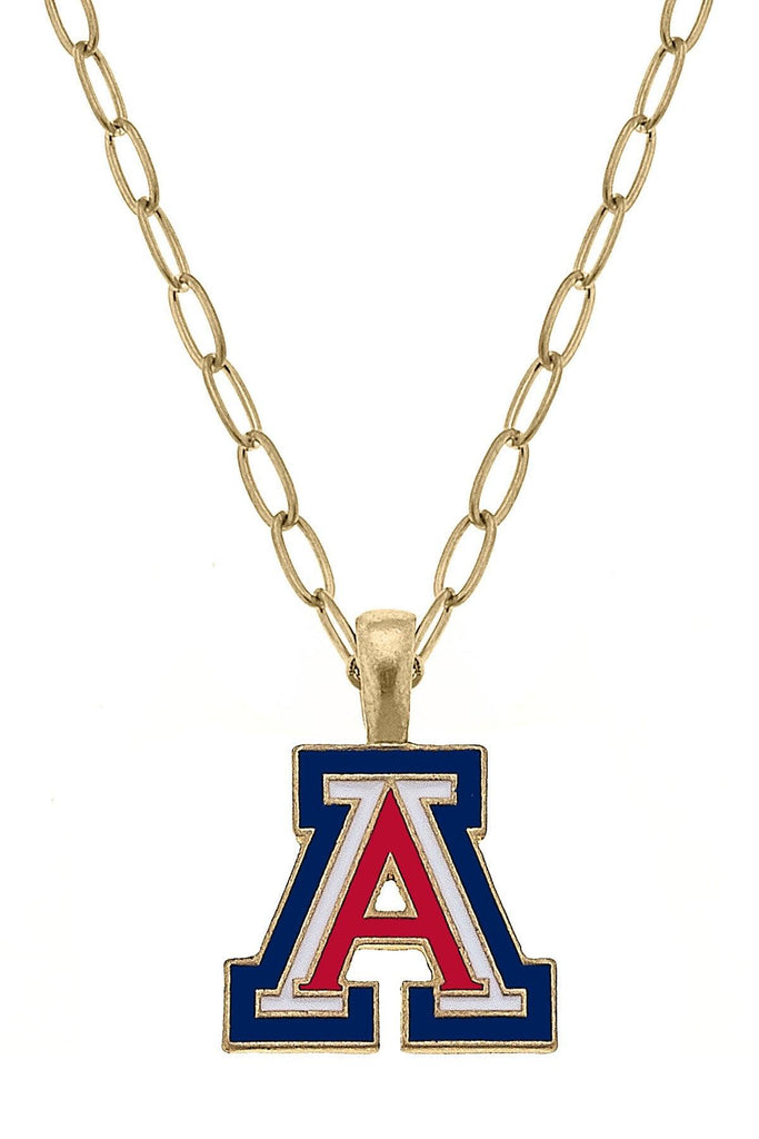 Arizona Wildcats Enamel Pendant Necklace in Blue/Red - Canvas Style