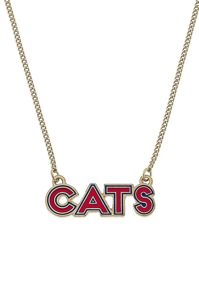 Arizona Wildcats Outline Enamel Necklace in Blue/Red - Canvas Style