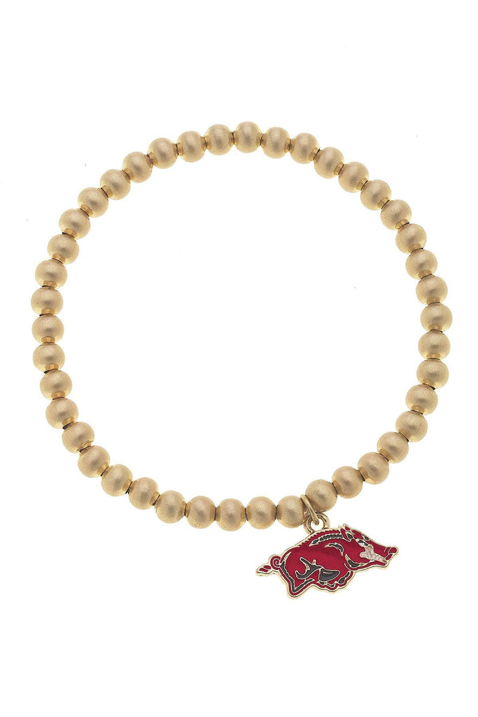 Arkansas Razorbacks Ball Bead Stretch Bracelet - Canvas Style