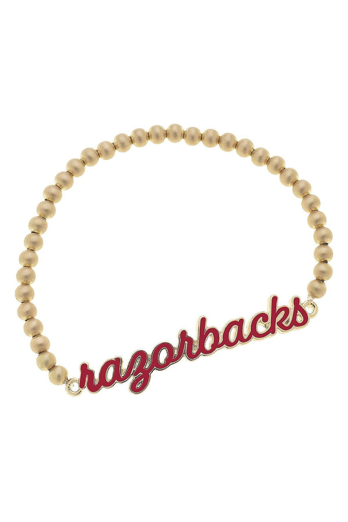 Arkansas Razorbacks Enamel Script Stretch Bracelet - Canvas Style